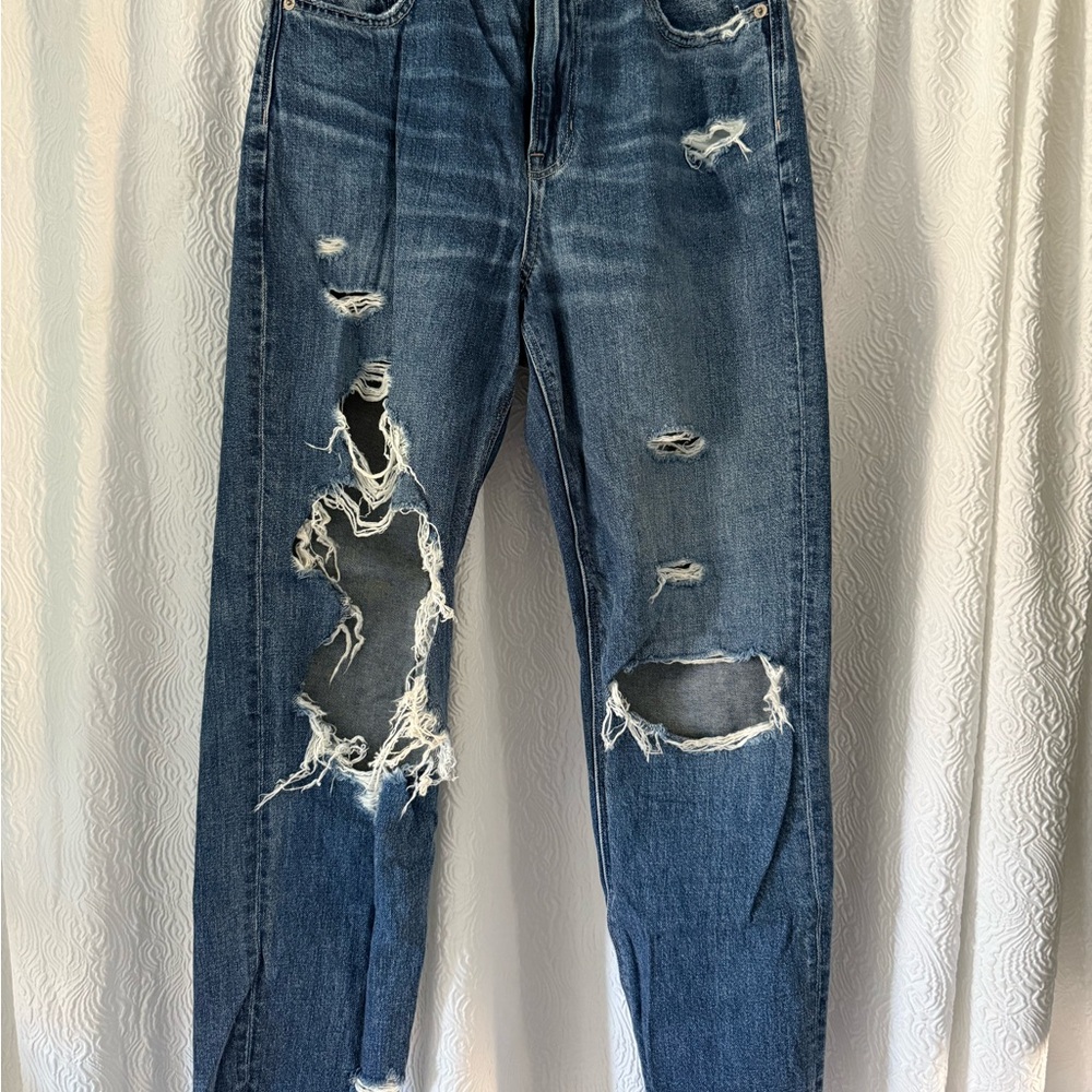 American Eagle Outfitters Ripped Blue Boyfriend Jeans